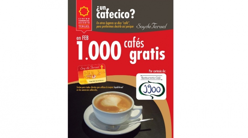 En febrero SOY DE TERUEL regala 1.000 cafés
