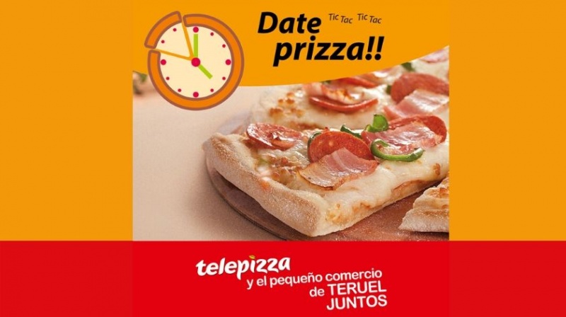 Date prizza! Este miércoles sorteo de 100 Telepizzas gratis! Telepizza y el pequeño comercio juntos