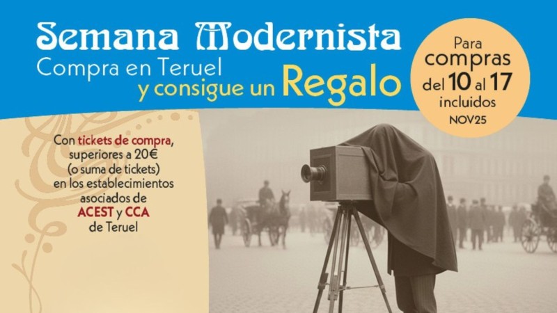 Sorteo de un reportaje fotográfico modernista entre los clientes del CCA y ACES Teruel