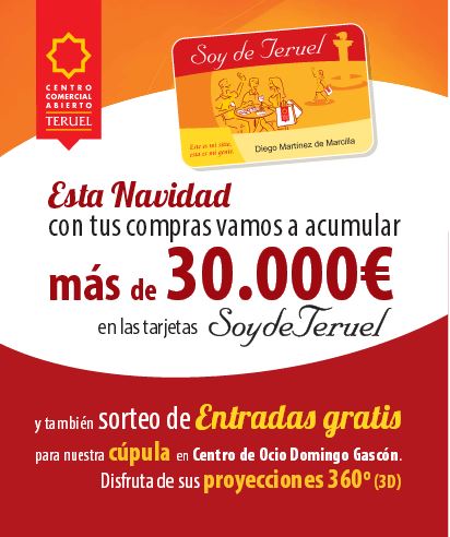 Tu tarjeta Soydeteruel también engorda por Navidad