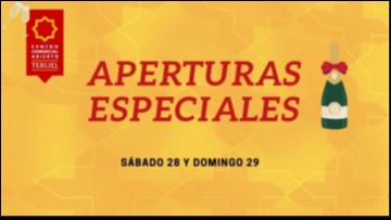 Aperturas especiales sábado 28 y domingo 29