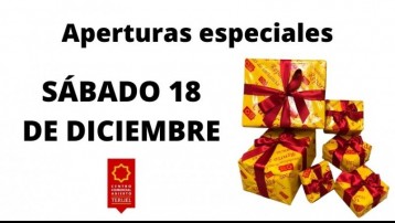 Horarios especiales el Sábado 18 de diciembre